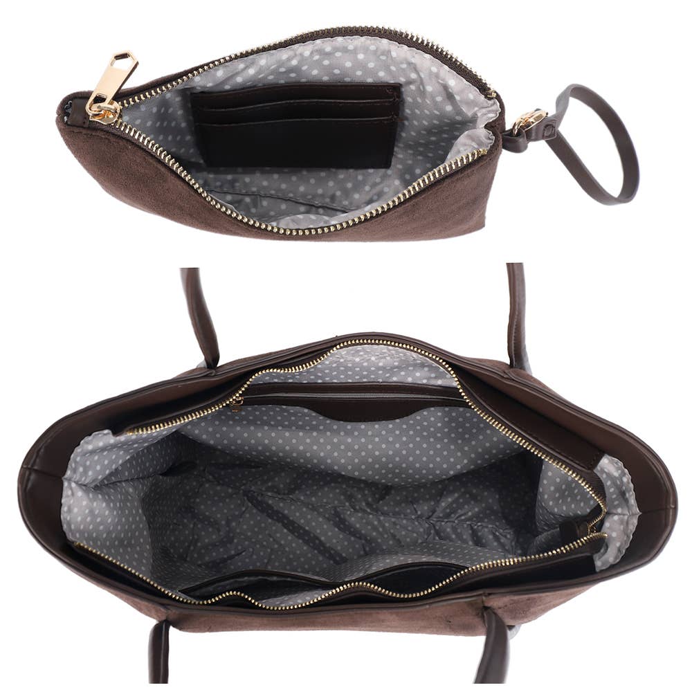 JOIA ACCESSORIES – wholesale Bärkasse - Dam – 2I1 STRUKTURERAD AXELVÄSKA MED CLUTCHSET, SJ 60119 SET1