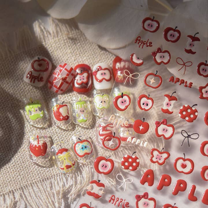 Hello Claws Limited – wholesale Nail art/decal – Hello Claws | Red Apple 3D Nail Deco Sticker1