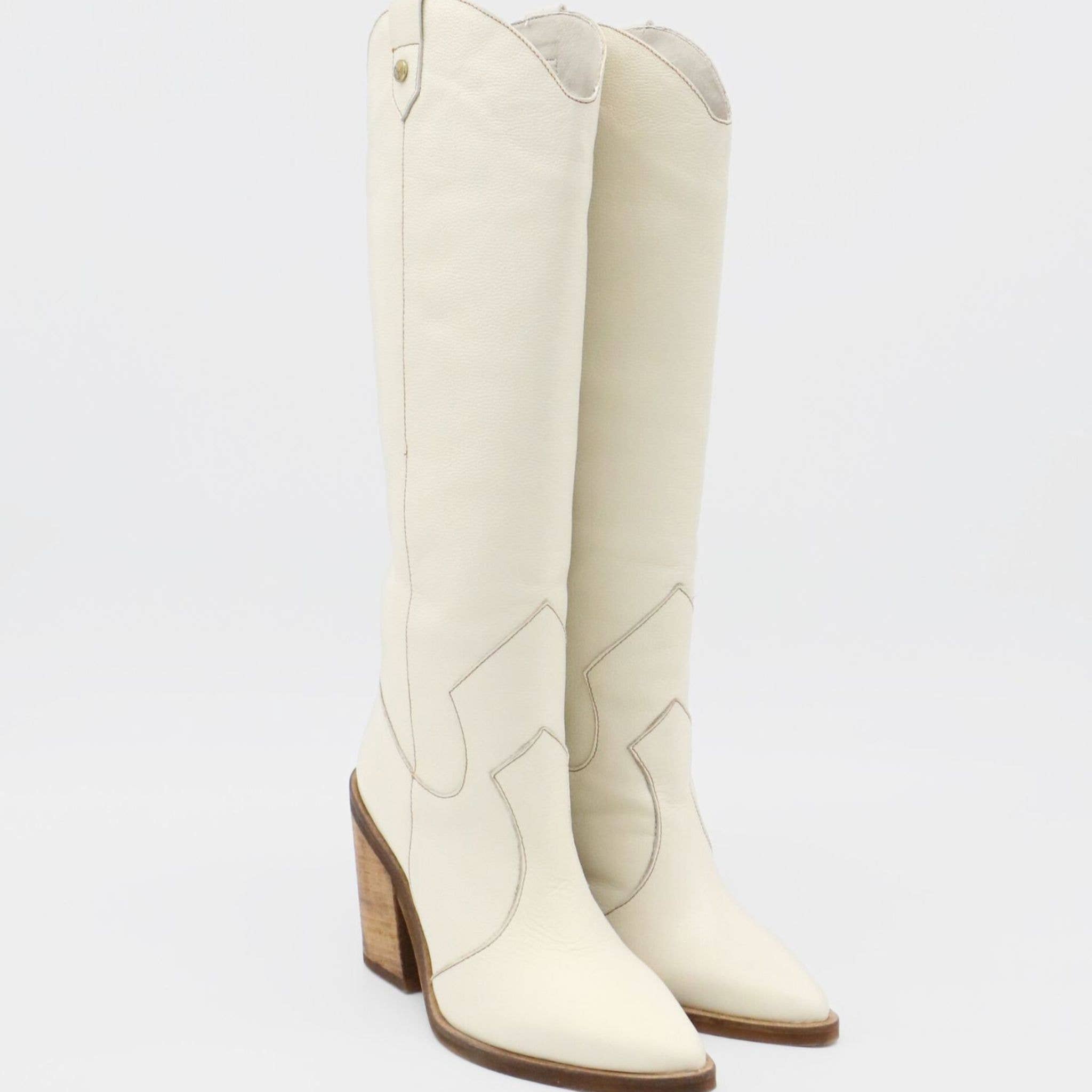 Macao western cowboy boots ivory leather women's shoes for wholesale on Faire5