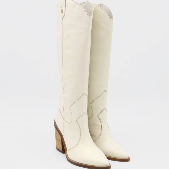 Macao western cowboy boots ivory leather women's shoes for wholesale on Faire5