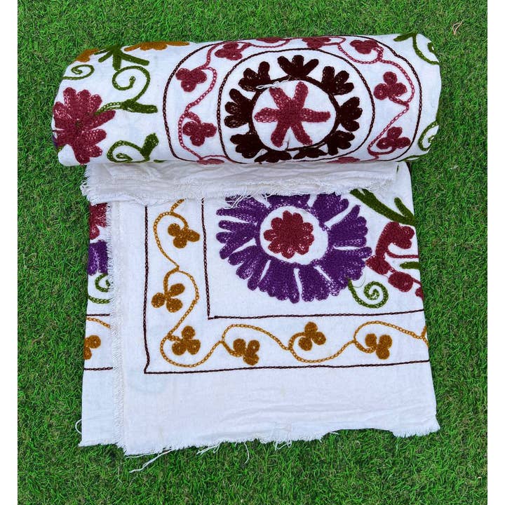 Bhawana Handicrafts - Wholesale Quilt - Unique Design Indian Cotton Handmade Bedspread Suzani Quilts3