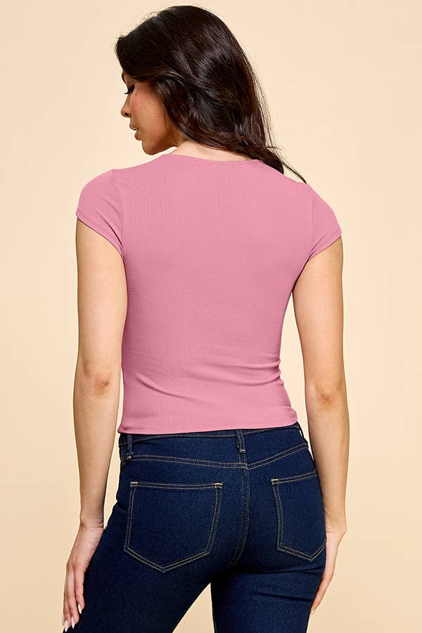 Heart & Hips – wholesale Knit top – Women's – RT53909A - DOUBLE LINED CREW NECK TOP11