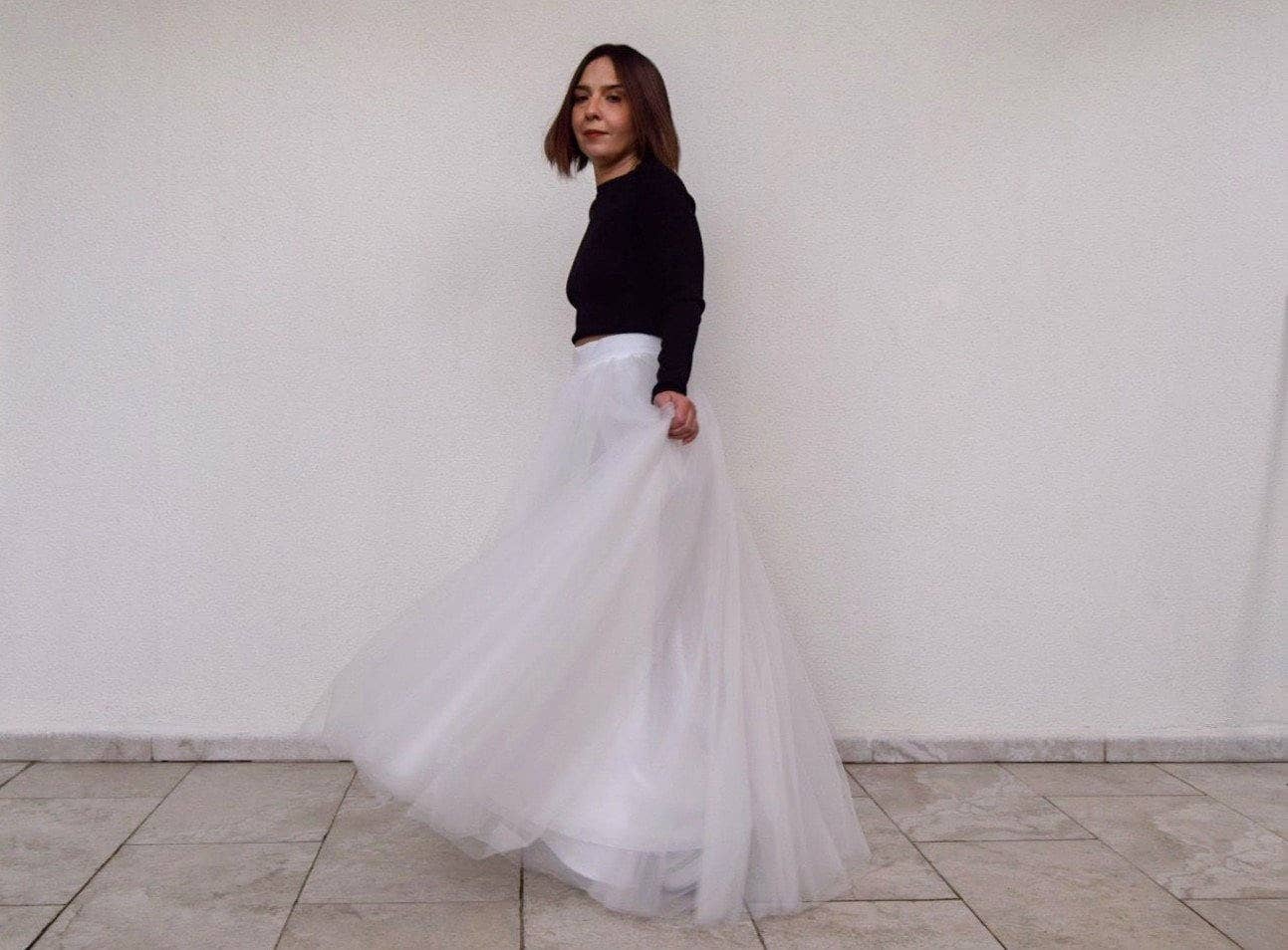 Modayladans - Wholesale Skirt - Women's - Long Voluminous Tulle Tutu Wedding Floor Length High2