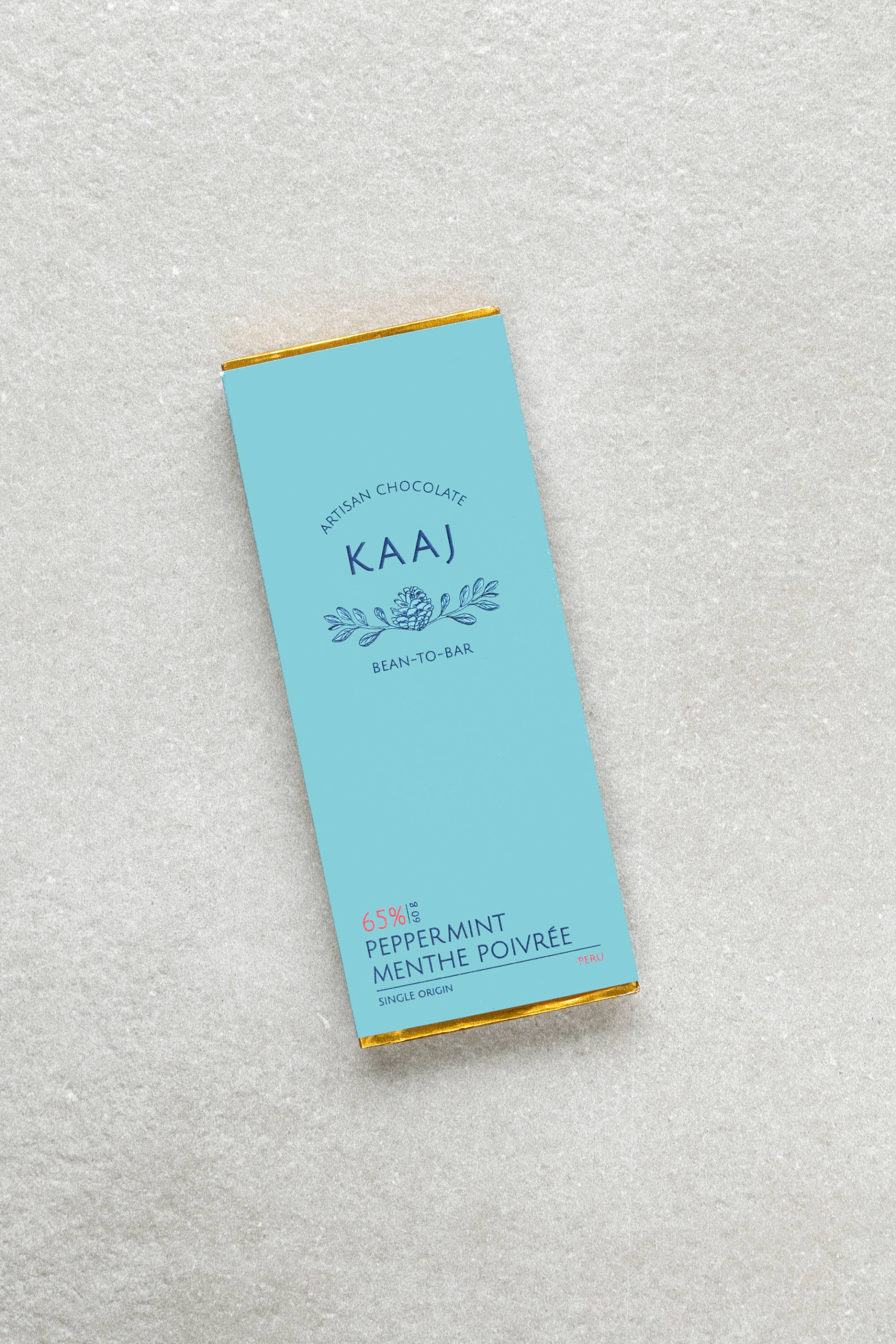Kaaj Artisan Chocolate - Wholesale Chocolate Bar - Peppermint 65% Dark Peru1