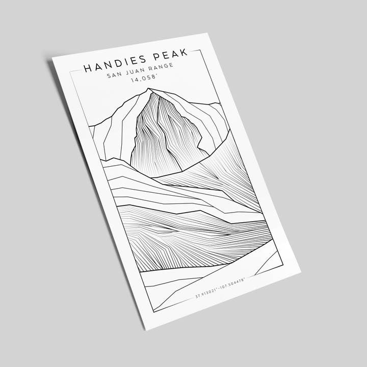 Postal 4x6 de Handies Peak para venta al por mayor de The Elevated Line LLC