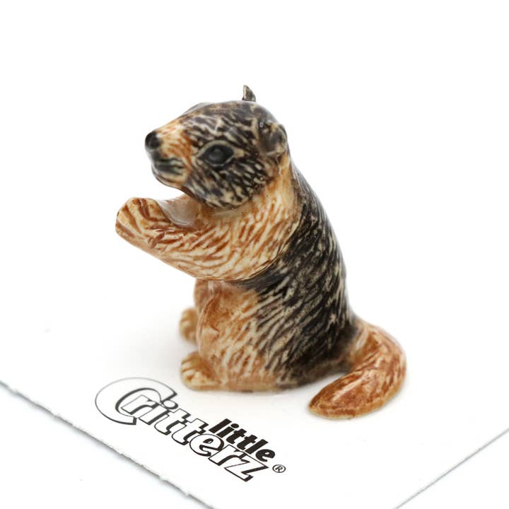 Chuck Yellow Bellied Marmot Porcelain Miniature for wholesale by Little Critterz