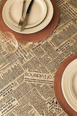 Casa Mia - Wholesale Tablecloth - Printed Tablecloth Newspaper Style Design0