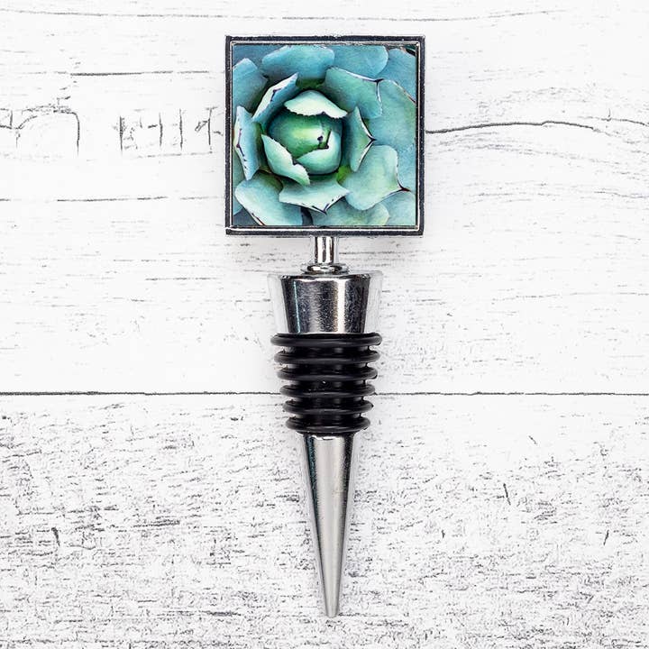 Bouchon de bouteille de vin Agave (vert) pour la vente par Wyldeflower Studio
