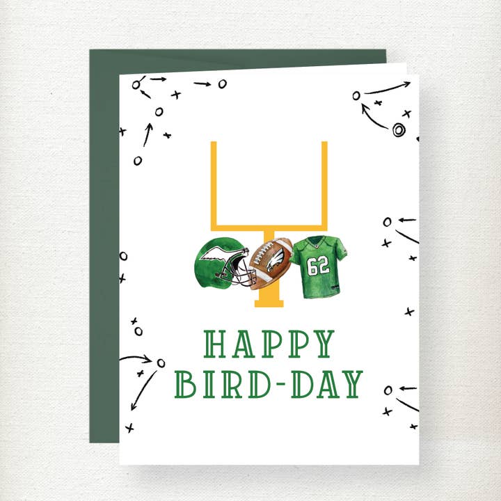 Philadelphia Eagles Bird-Day Greeting Card for wholesale by Kramer Drive