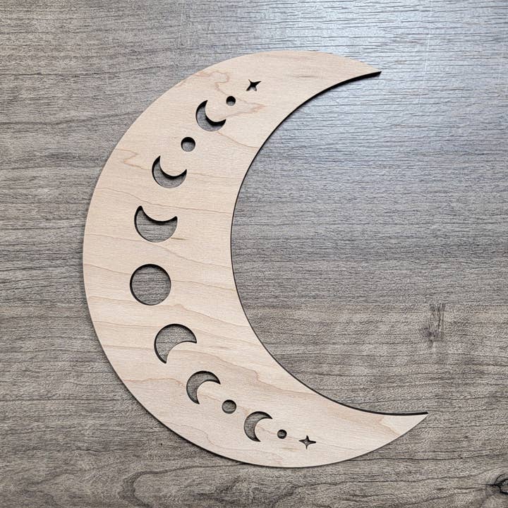 Forme découpée en bois de lune, ébauche non finie pour décoration d'intérieur bohème pour la vente par KobasicCreations