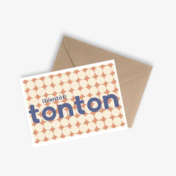 LE PAPIER GRAPHIQUE - Vente Cartes bébé - Tata/Tonton (tante et oncle) - Carte simple