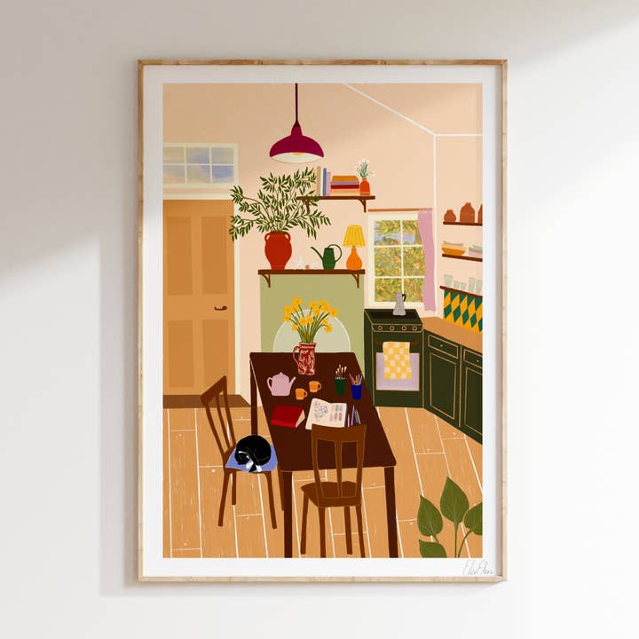 Cosy Cottage Art Print | Cottagecore Wall Art for wholesale by Elsa Eleni