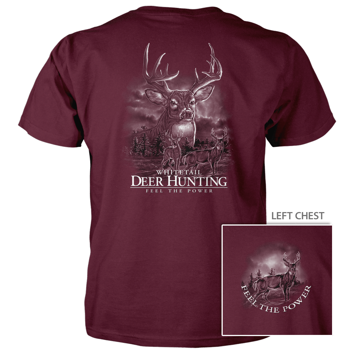Old Country Outfitters - Vente T-shirt sérigraphié – unisexe - T-shirt en coton peigné « Feel the Power Deer Hunting »9