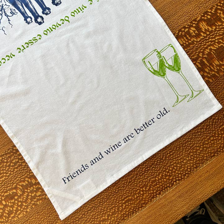 Jump That Moon – wholesale Tea towel – Friends and Wine dish towel2