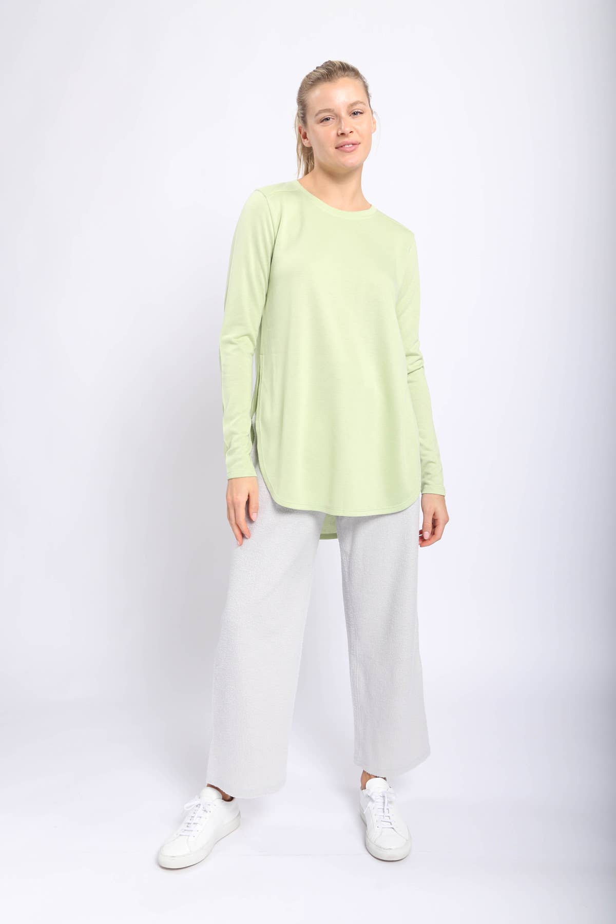 Mono B - Wholesale Tunic - Women's - Long Sleeve Flow Top with Side Slit24