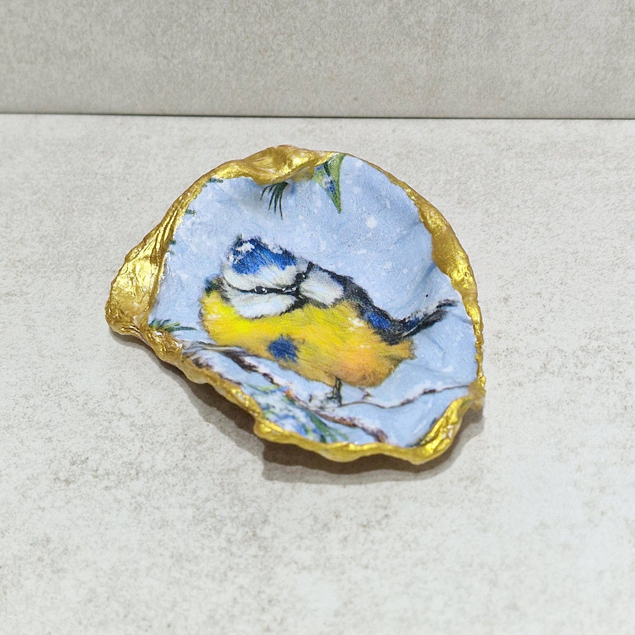 Bee my Oyster - Vendita all'ingrosso Portagioie - Portagioie invernale a forma di uccellino sulla neve, a forma di conchiglia d'ostrica2