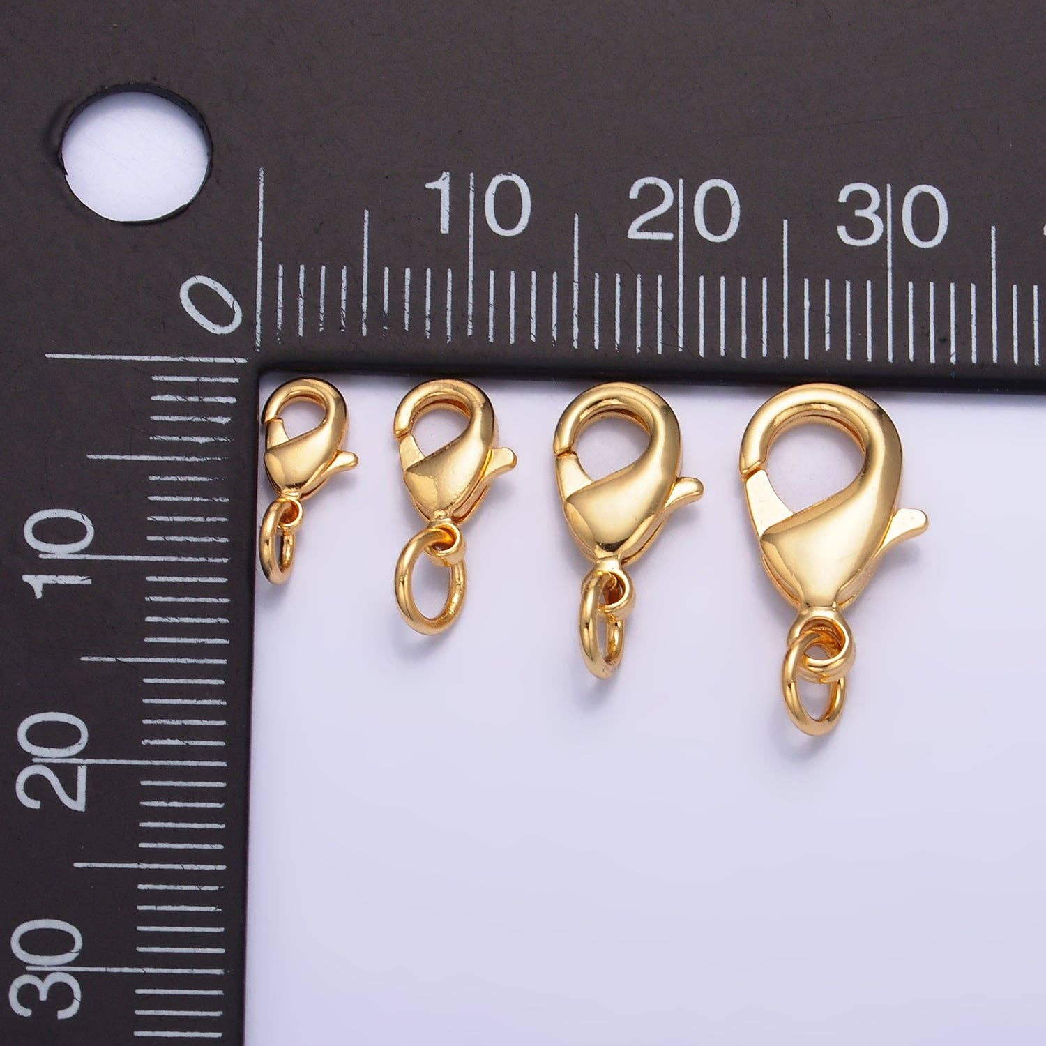 Aim Eternal - Wholesale Craft Supplies - 24K Gold Filled 12mm, 10mm, 15mm, 8mm Lobster Claw Clasps Closure Findings | Z1068 - Z10716