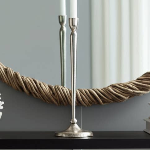 Iron Traditional Cast Taper Candle Holder - Silver, 15 in. for wholesale by Sagebrook Home