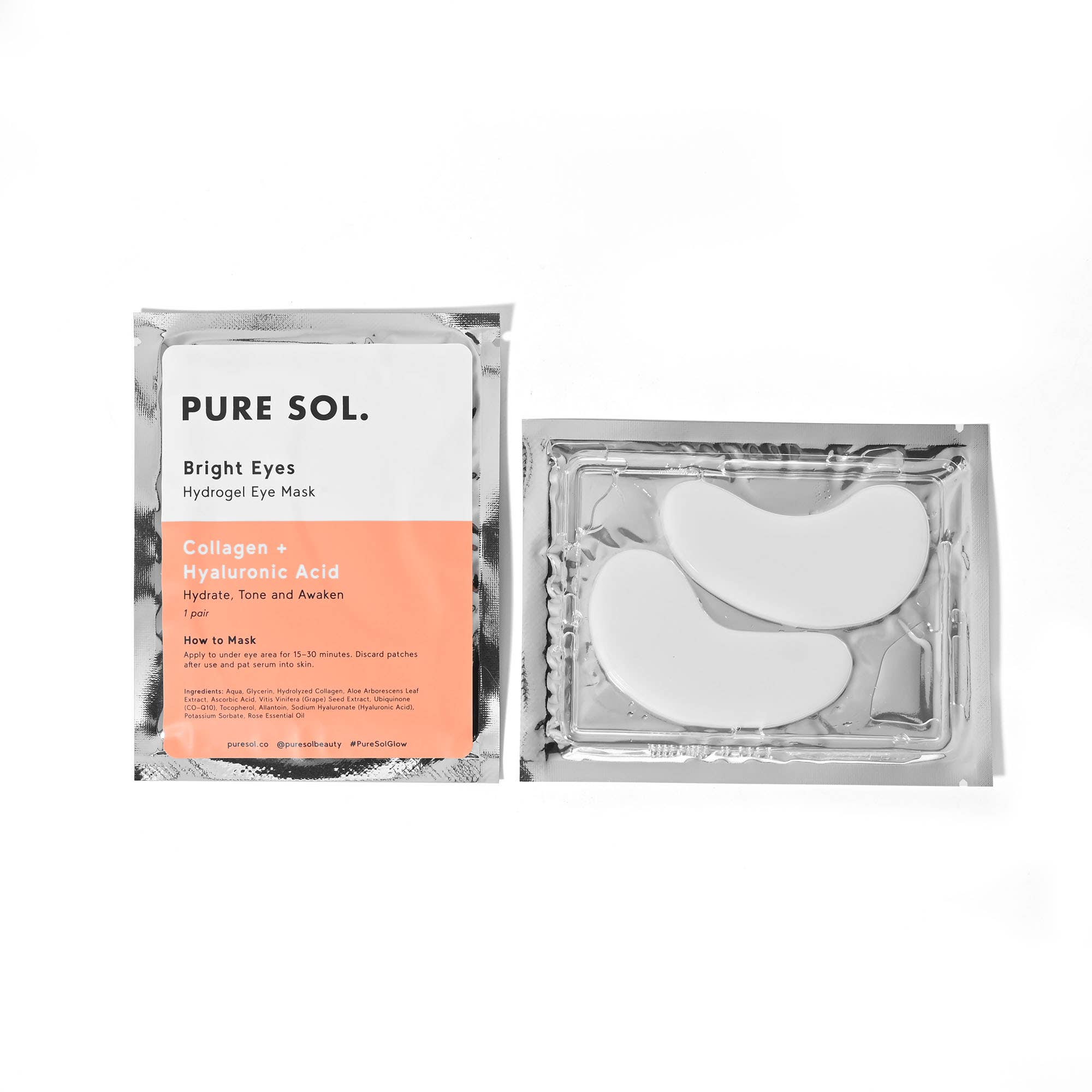 PURE SOL. - Wholesale Eye Treatment Mask - Bright Eyes Collagen Eye Mask - Single Sachet9