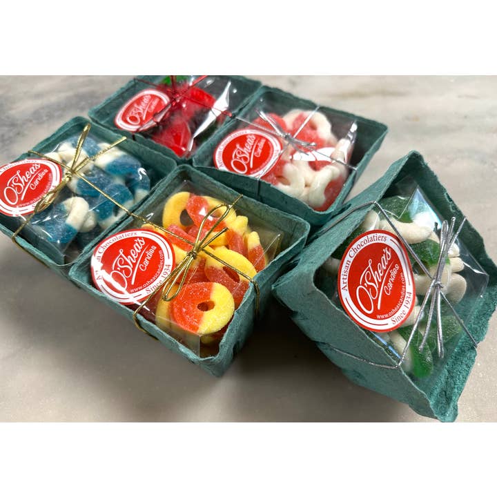 O'Shea's Candies Sweet Shop - Wholesale Gummy - Farmer Market Style Gummy 🍑 “Peach Rings w/ Basket” 1/2LB 2