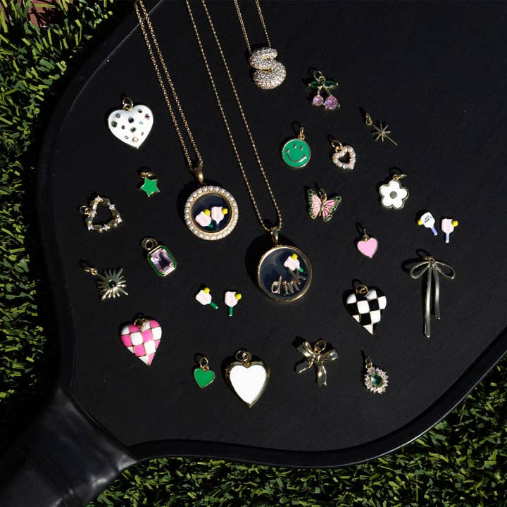 Origami Owl - Wholesale Individual Charm/Pendant - Green and Pink Pickleball Charm2