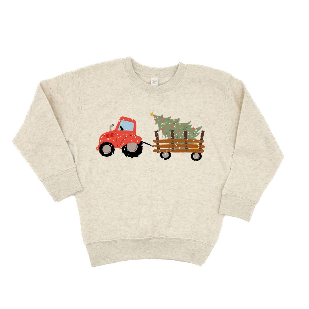 Sage & Soil - Vendita all'ingrosso Felpa - Bambini - Maglione di Natale per Bambini Trattore Rosso
