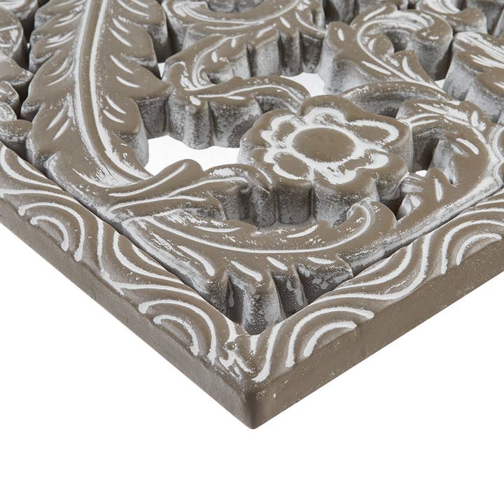 Olliix - Wholesale Wall Art Set - 2-Piece Distressed Carved Wood Wall Set, Antique Green4