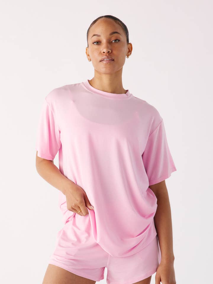 The Cool-Comf Lounge T-Shirt - Peony Pink for wholesale by Londre Bodywear