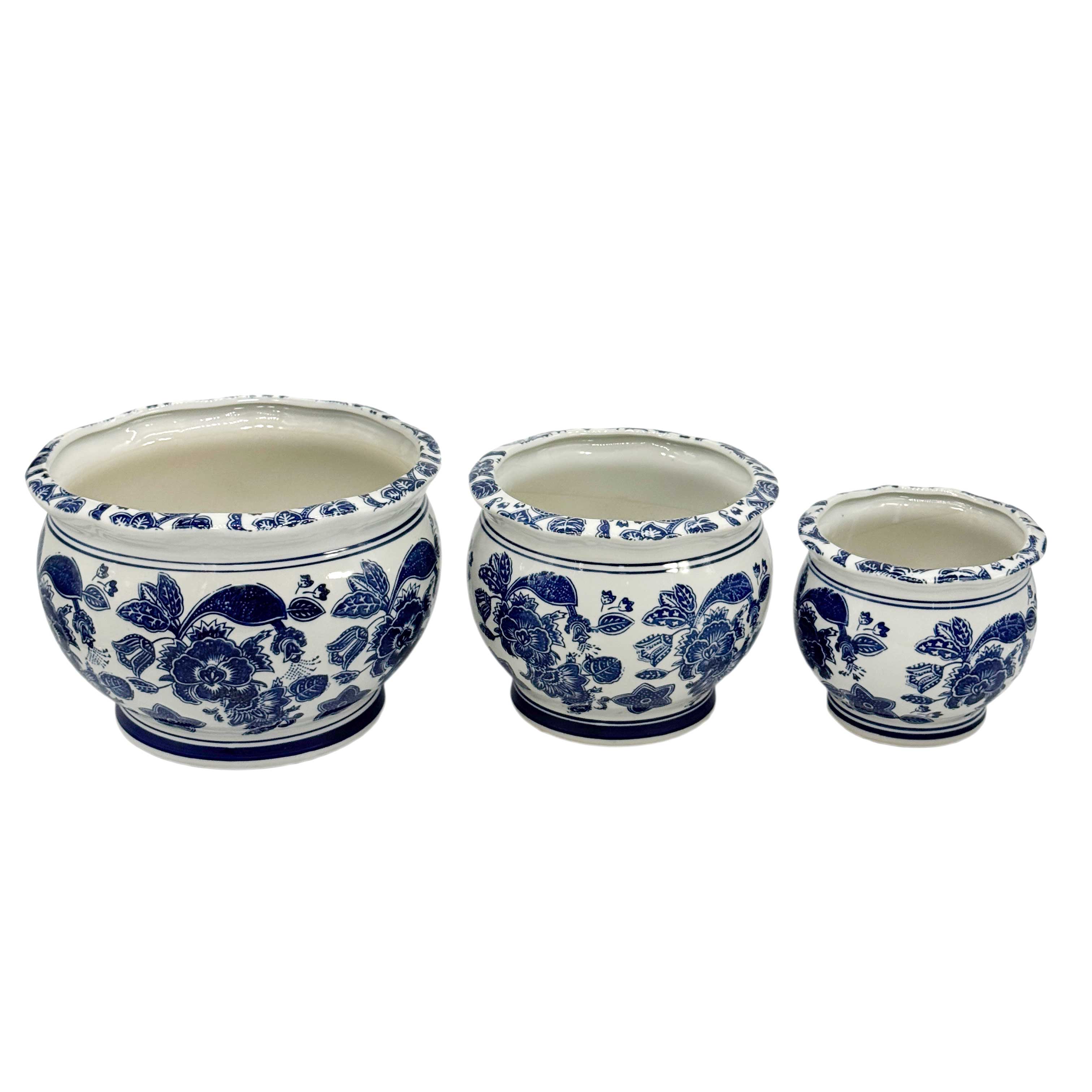Galt International Company - Vendita all'ingrosso Vasi per piante - Set di 3 vasi per fioriere in ceramica Chinoiserie, 7,5"/10"/13"64