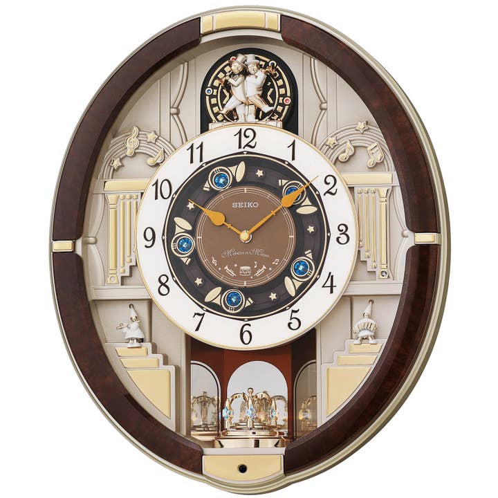 Golden Trumpets Melodies In Motion - Musical Clock Holidays pour la vente par Seiko Clocks USA