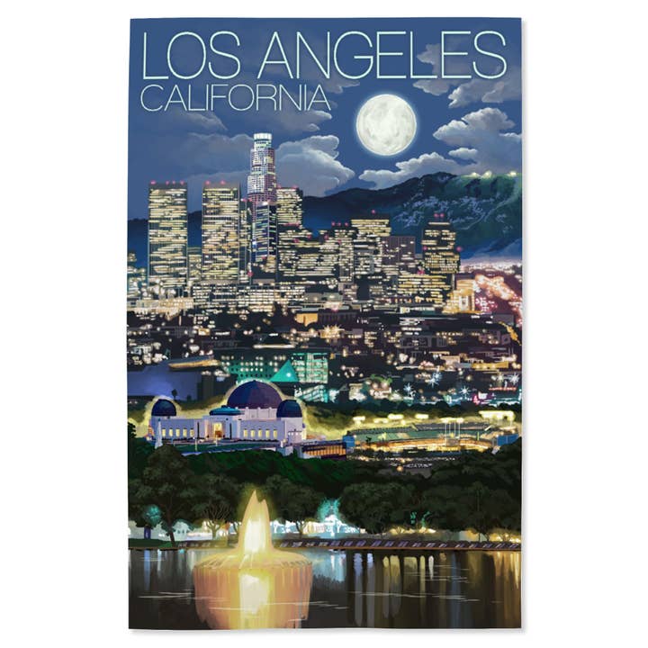 STAMPA GICLEE Los Angeles, California, Skyline di Notte per la vendita all'ingrosso da parte di Lantern Press