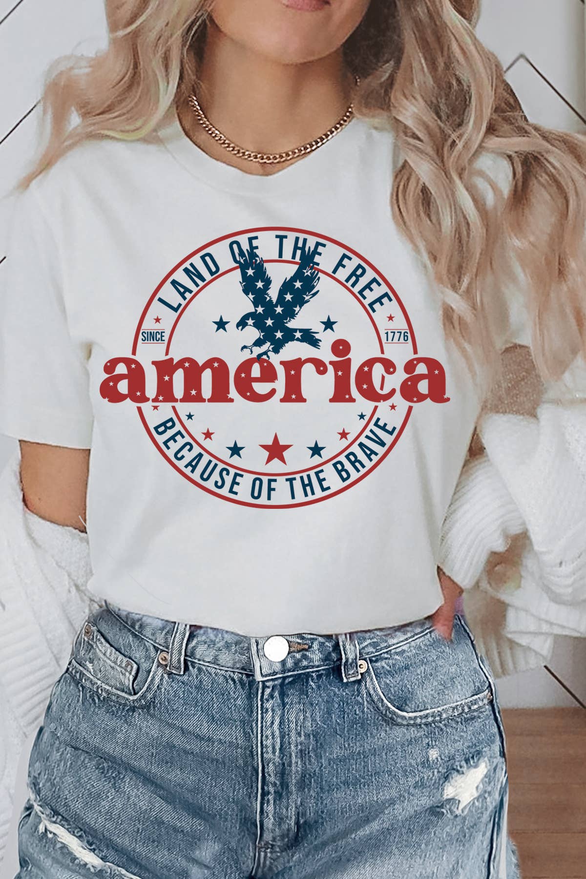 BouTeeQue Closet - Wholesale Screen Printed T-Shirt - Women's - BT1988 T AMERICA LAND OF THE FREE6