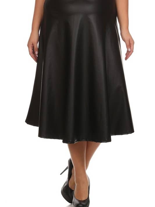 PLUS FAUX LEATHER A-LINE SKIRT for wholesale by Lemon Tree