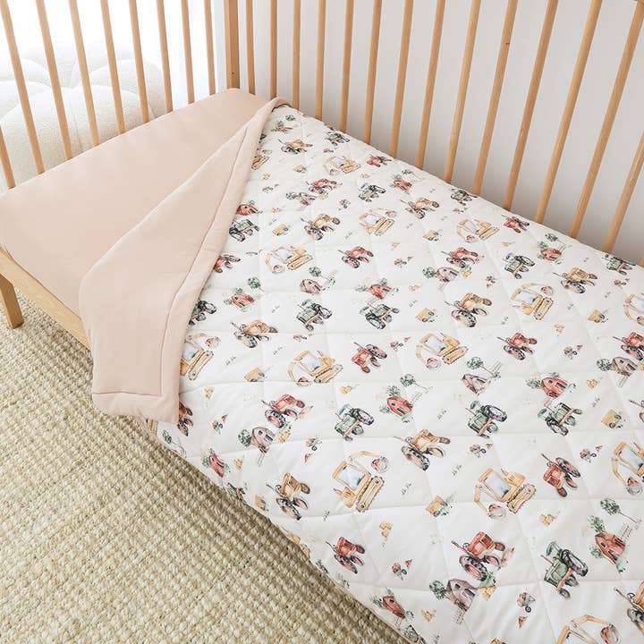 Edredão de Berço em Algodão Orgânico com Escavadoras e Tratores por atacado de Snuggle Hunny