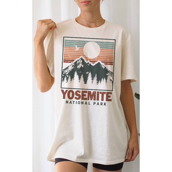 Camiseta estampada occidental del Parque Nacional de Yosemite para venta al por mayor de Select Apparel
