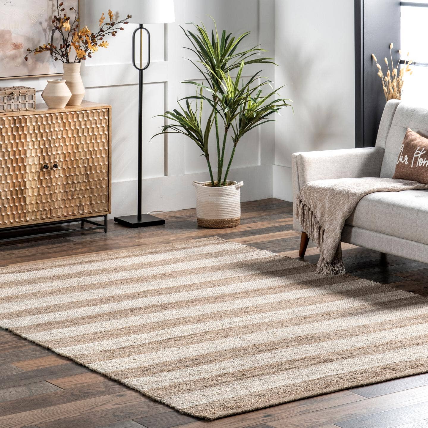 nuLOOM - Wholesale Area Rug - Alisia Flatweave Striped Jute Area Rug12