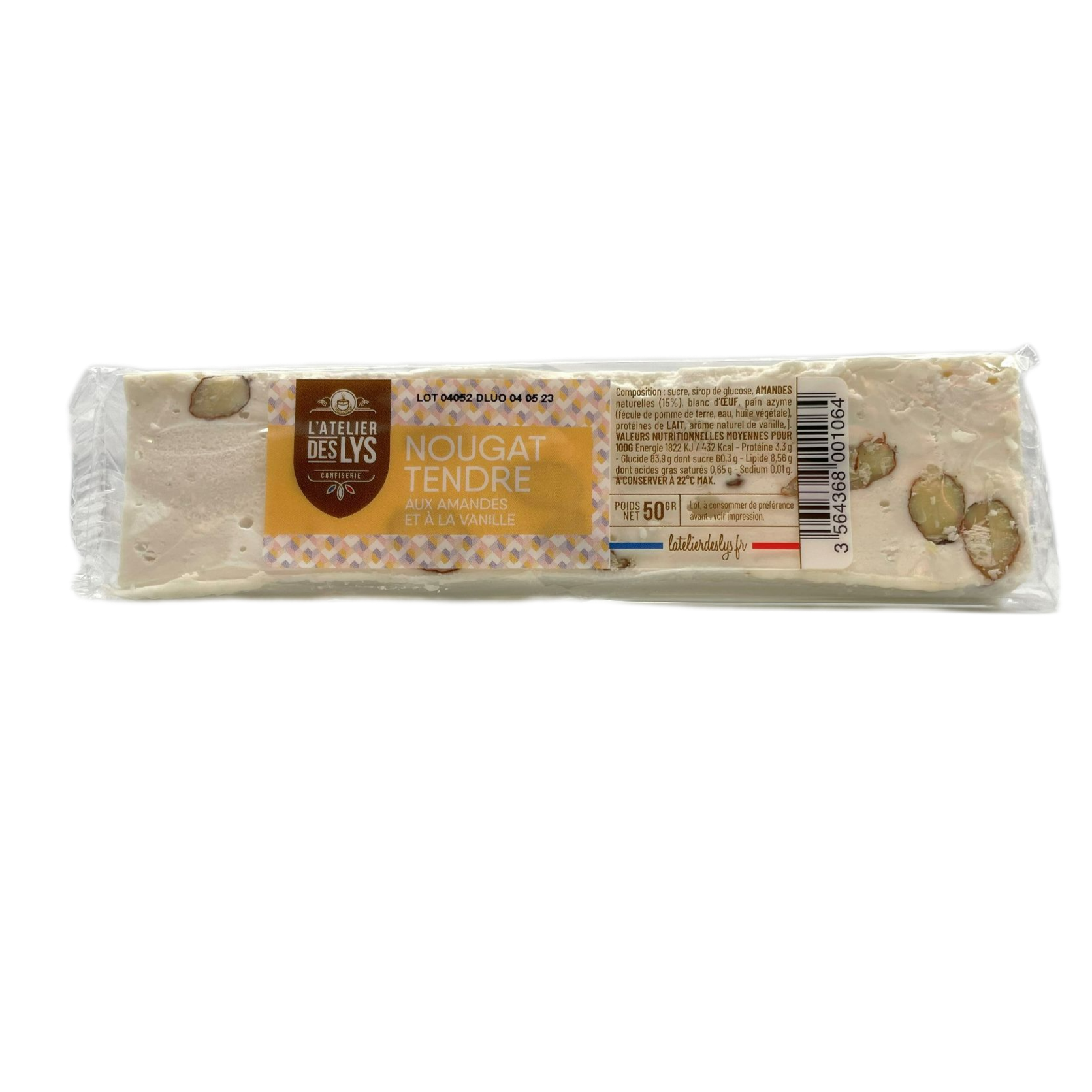 L'Atelier des Lys - Wholesale Nougat - Soft vanilla nougat with almonds 50g2