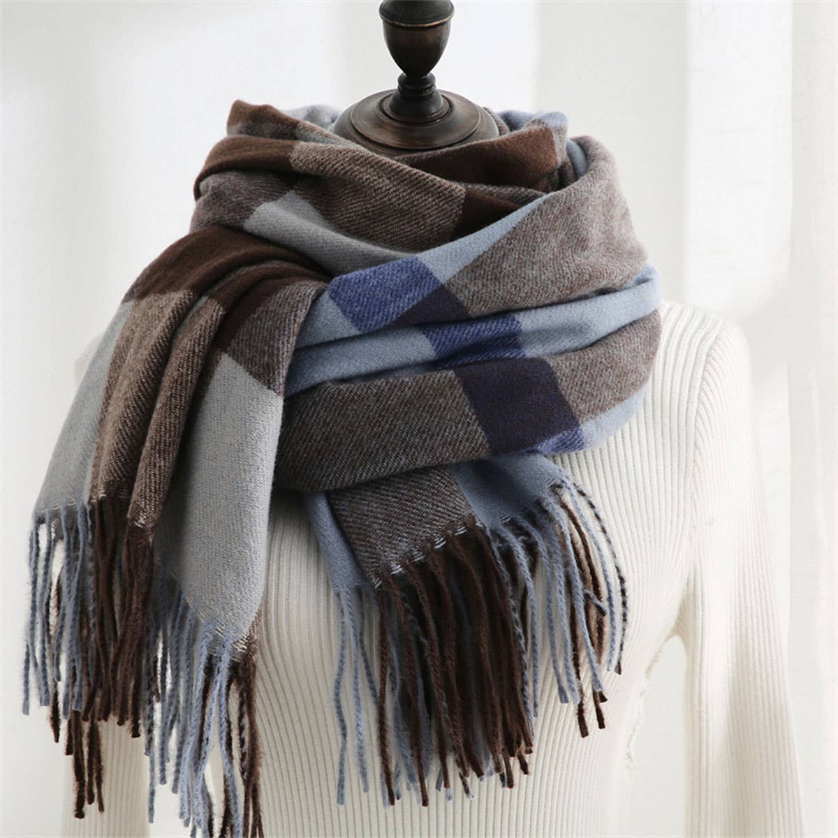 ACCITY - Wholesale Scarf - Women's - Plaid Scarf – Cozy Fall/Winter Wrap for Women_CWASC01824