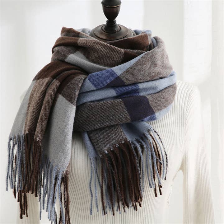 ACCITY - Wholesale Scarf - Women's - Plaid Scarf – Cozy Fall/Winter Wrap for Women_CWASC01824