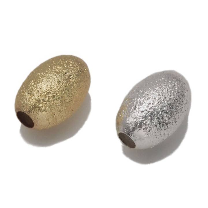 Mat Golden Sølv Oval Form Spacer Perler, Sku #B219 for engroshandel hos BestBeads&Beyond