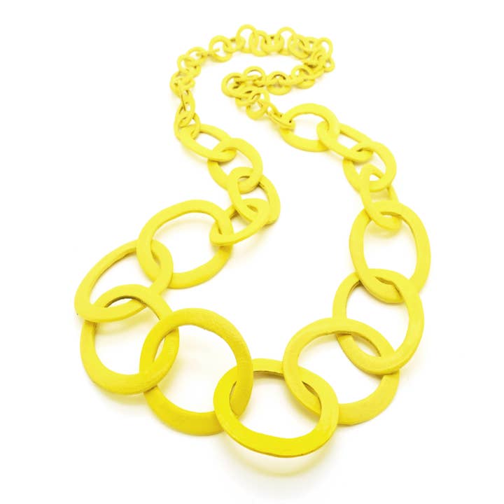 Leather Oval Necklace-07122 for wholesale by Nusantara Inc.