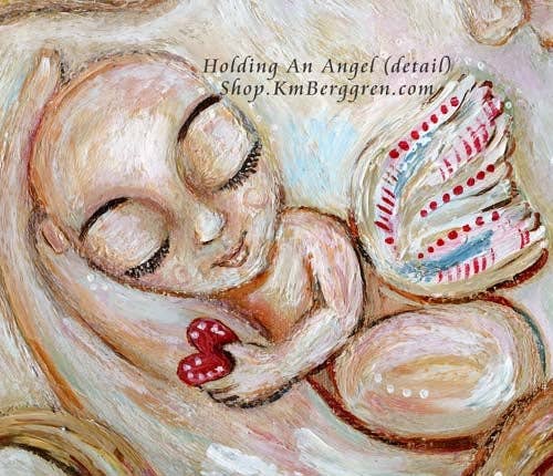 Katie m. Berggren art & design, LLC - Wholesale Art Print - Holding An Angel - Angel Baby In Hand Art Print2