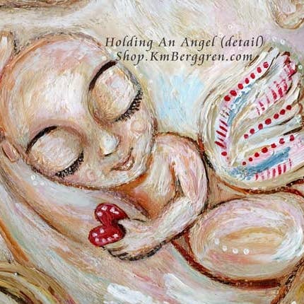 Katie m. Berggren art & design, LLC - Wholesale Art Print - Holding An Angel - Angel Baby In Hand Art Print2
