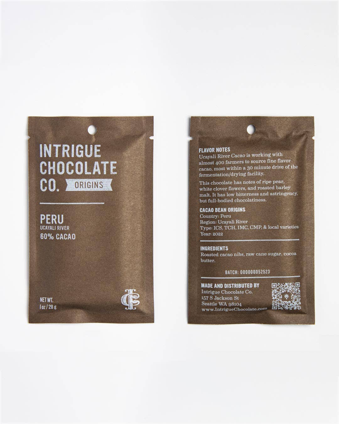 Intrigue Chocolate Co. - Wholesale Chocolate Bar - Peru Ucayali (60%, 78%)1