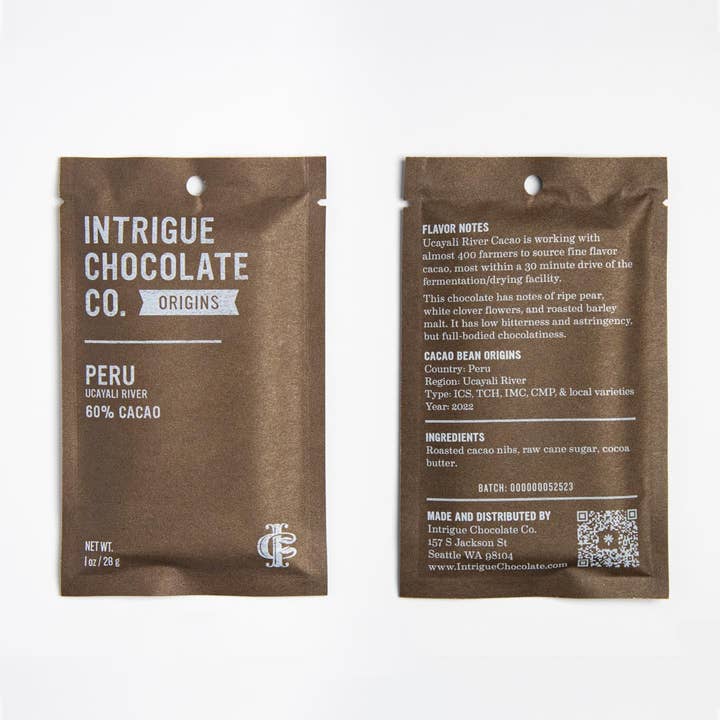 Intrigue Chocolate Co. - Wholesale Chocolate Bar - Peru Ucayali (60%, 78%)1