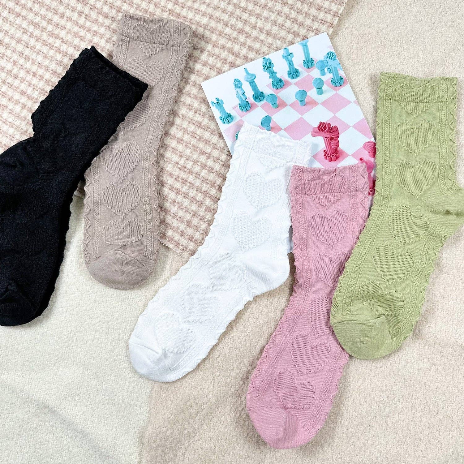 7DAYSSOCKS - Vente Chaussettes – femme - Chaussettes Crew Heart Twist pour femmes6