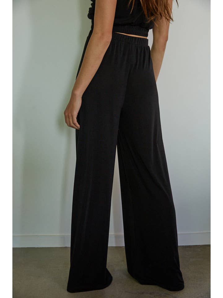 By Together - Wholesale Pants – Women's - RJ3305 | Knit Polyester Spandex High Waisted Wide Leg Pants 5