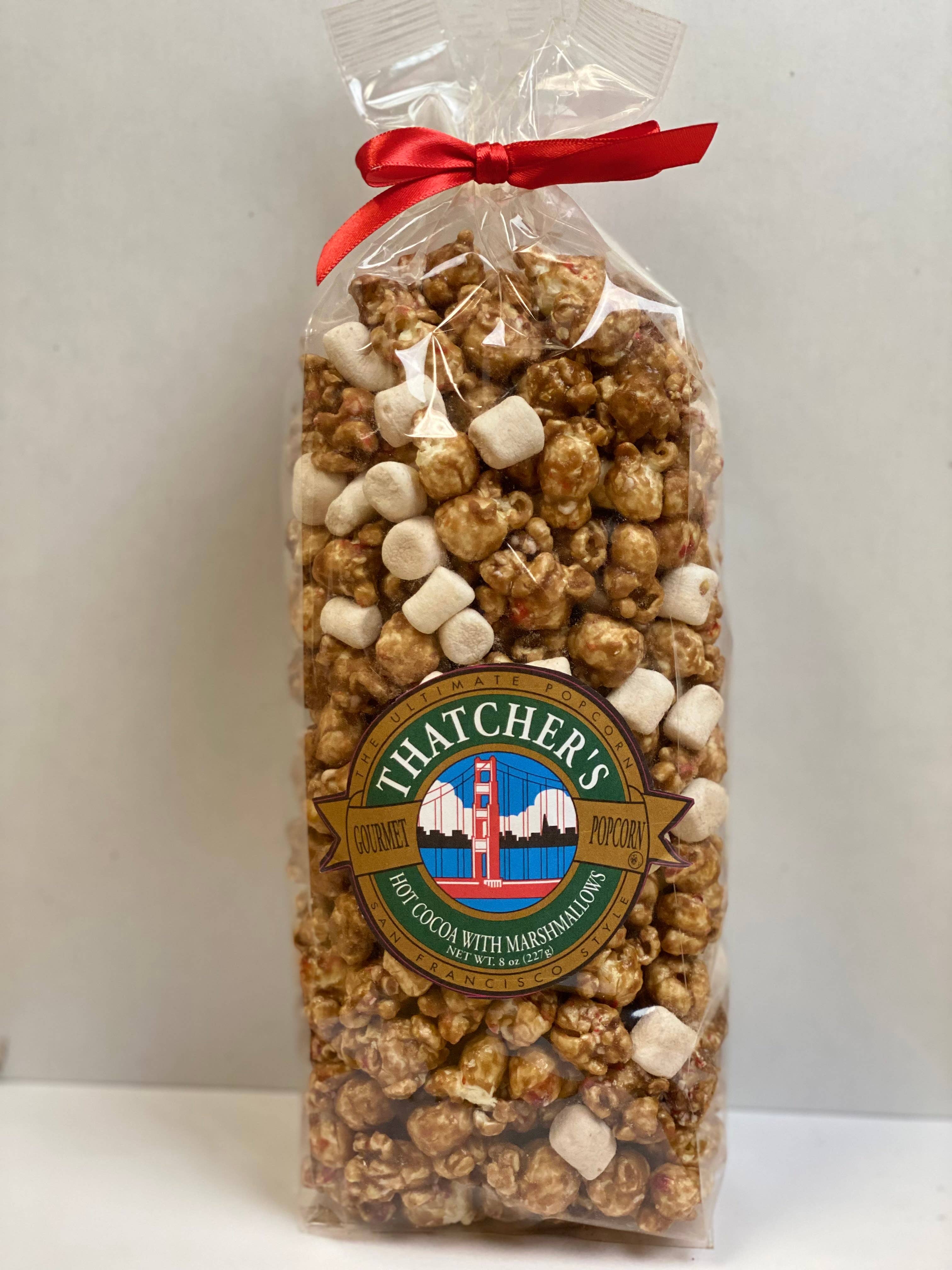 Thatcher's Gourmet Popcorn - Wholesale Popcorn - 8 oz Hot Cocoa Marshmallows Gourmet Popcorn