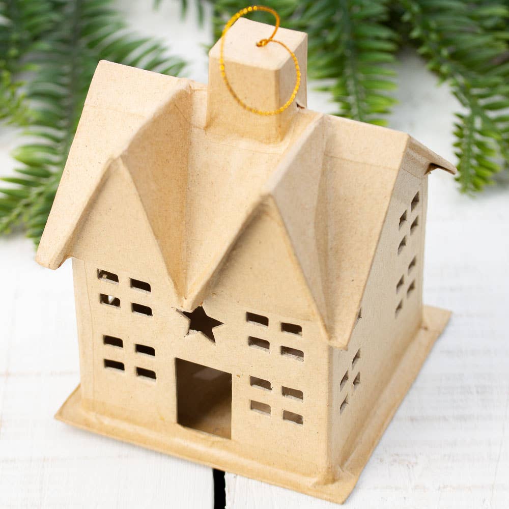 Factory Direct Craft - Wholesale Ornament - Premade Paper Mache House Ornament>Select Saltbox or Cottage3