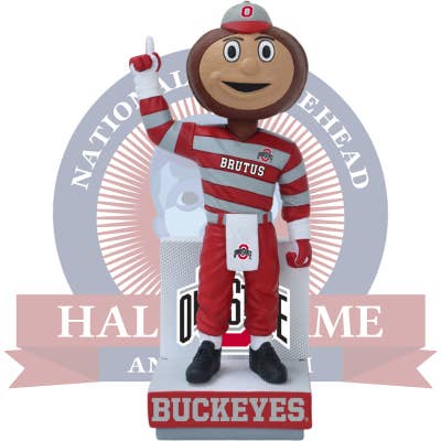 Brutus Buckeye Ohio State Buckeyes Mascot Bobblehead (Presale) for wholesale by National Bobblehead Hall of Fame and Museum